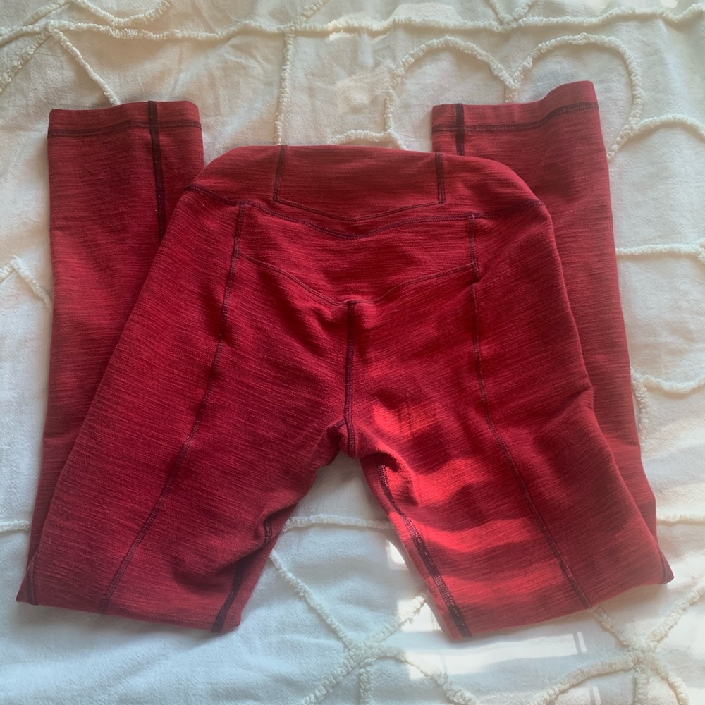 Dark ish red lulu leggings
